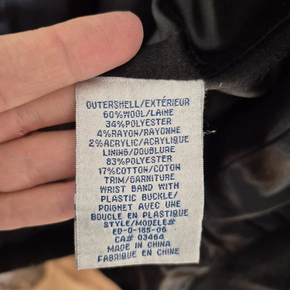 Ricki’s Women's Black Belted Funnel-Neck Wool Blend Coat Size Small - Picture 8 of 8